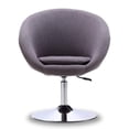 thumbnail image 3 of Hopper Grey and Polished Chrome Twill Adjustable Height Chair (Set of 2), 3 of 8