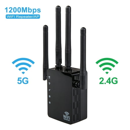WiFi Range Extender 1200Mbps Dual Band 2.4/5GHz Wi-Fi Internet Signal Booster Wireless Repeater for