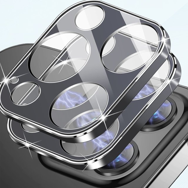 Protecteur d'Objectif de Caméra 2 Pack Compatible avec iPhone 13 Pro/13Pro Max Accessoires Trempé Protecteur d'Écran en Verre Choc / Étanche, Résistant aux Éclats / Rayures, Cas Amical, Graphite Ultra Clair