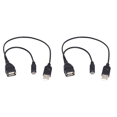 thumbnail image 1 of 2 Micro-USB to USB Female OTG Adapter Cable with USB Power Interface Suitable for Electronic Devices with OTG,2 x USB Mini OTG cable,Black, 1 of 6