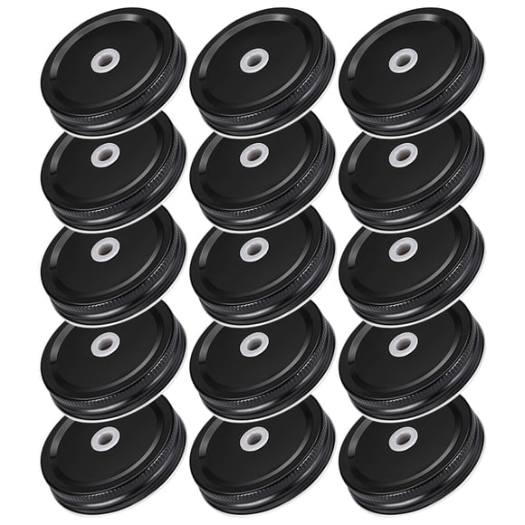 PTOOTP Lot de 20 Couvercles de Cannage à Grand Ouverture en Fer-Blanc Noir Réutilisation Rangement des Aliments Utilisateurs à Domicile