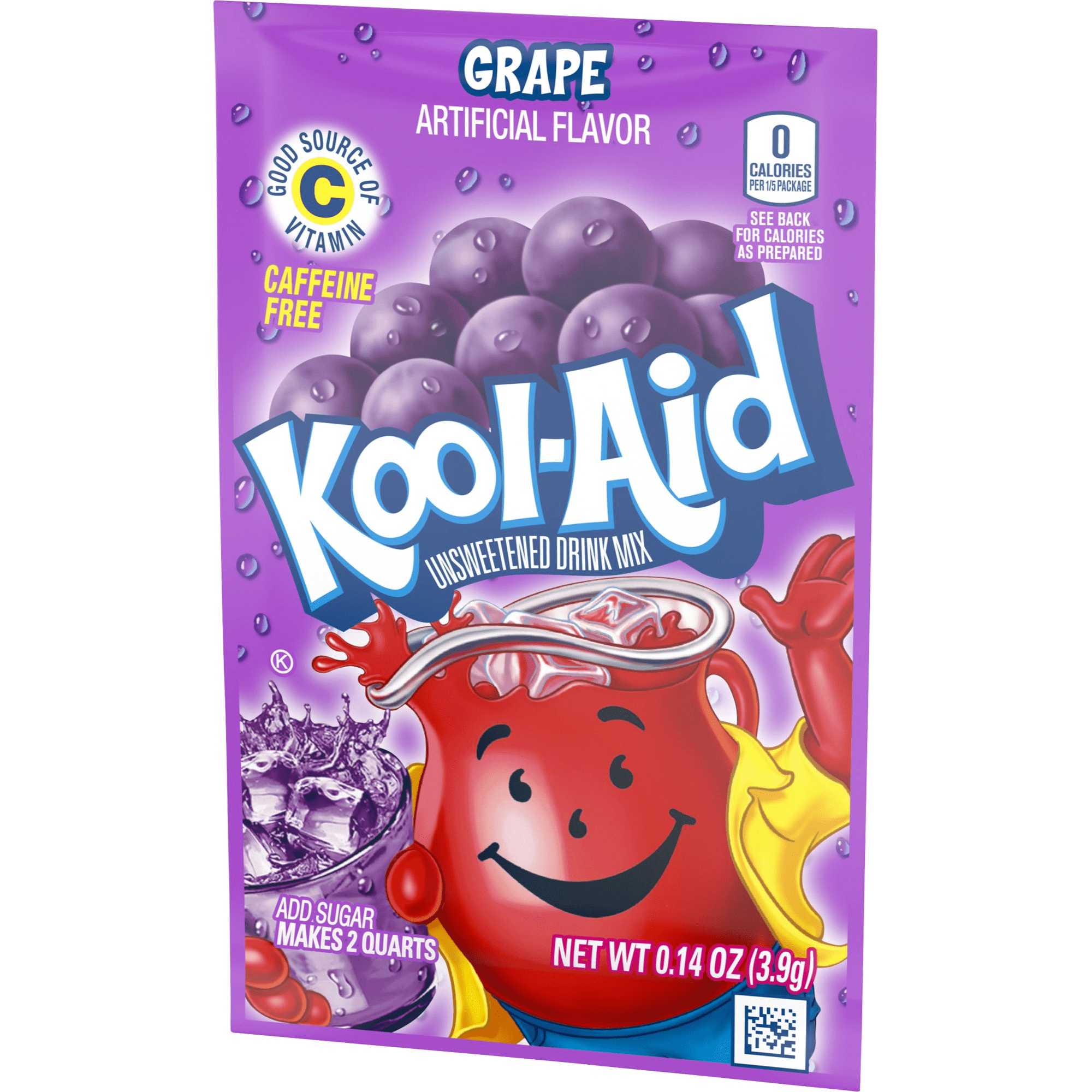 Kool-Aid Unsweetened Grape Artificially Flavored Powdered Drink Mix Caffeine Free, 0.14 oz., 48 (Packets)