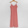 thumbnail image 5 of White Polka Dot Red Background Sleeveless Dress Loose Women's Dress Dresses Luxury Evening Dresses, 5 of 9