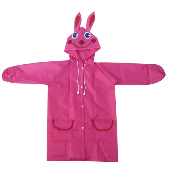 ZACPNCV Kids Rain Poncho Cartoon Raincoat Jacket Cute Rain Coat Toddler Boys Girls Rain Cape Light Waterproof Hoodie Outwear Pink 3-8 Years