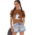 thumbnail image 3 of KimSoong Women Halloween T-Shirt Cute Ghost Fall Pumpkin Graphic Shirt Coffee Lover Tees Short Sleeve Tops, 3 of 7