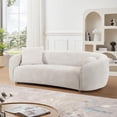 thumbnail image 6 of Pasargad Home Zarina Upholstered Modern Sofa with 2 Pillows in Ivory, 6 of 8
