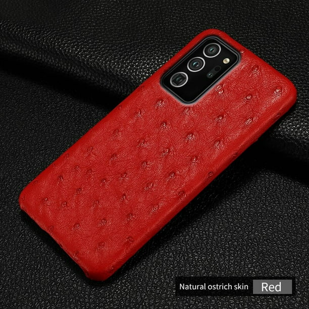 Funda de cuero 100% genuino de avestruz para Samsung Galaxy Note 20 Ultra 10 A52 A52S A51 A53 A54 A34 S23 S21 S20 FE S10 S22 Plus qym unisex