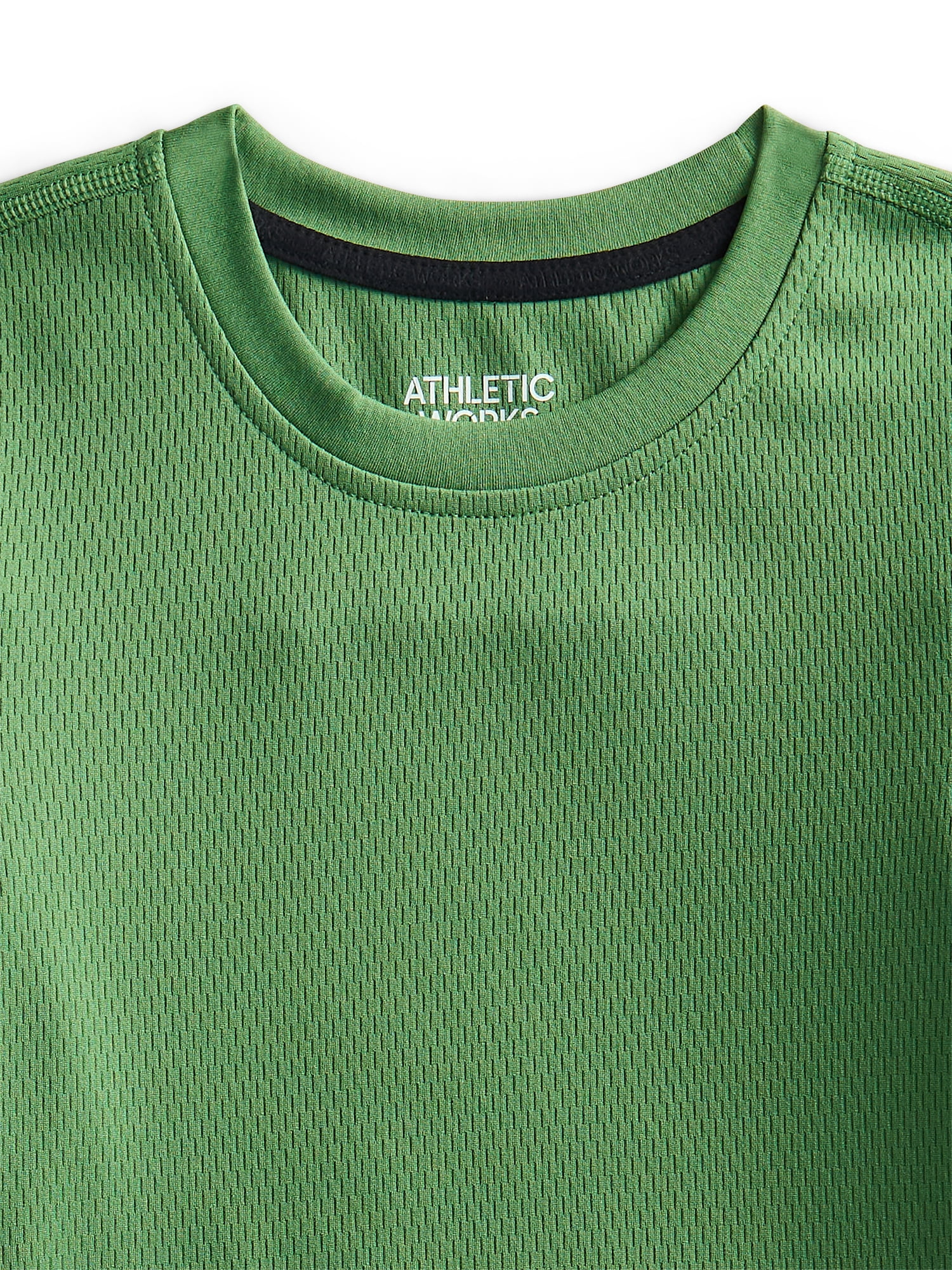 Athletic Works Boys Textured Performance Tee with Short Sleeves, Sizes 4-18 & Husky