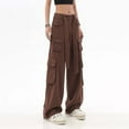 thumbnail image 4 of Outfmvch Cargo Pants Vintage Pants Wide Leg Pants Woman Womens Work Pants Palazzo Pants for Women Flare Leggings Baleaf Pants Women Brown M, 4 of 6