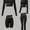 Black Set, variant on PISONIC 4Pcs Women's Fitness Set with Sports Jacket, Athletic Top, Shorts, and Leggings in Multiple Color Options Suitable for Cycling, Running, and Yoga