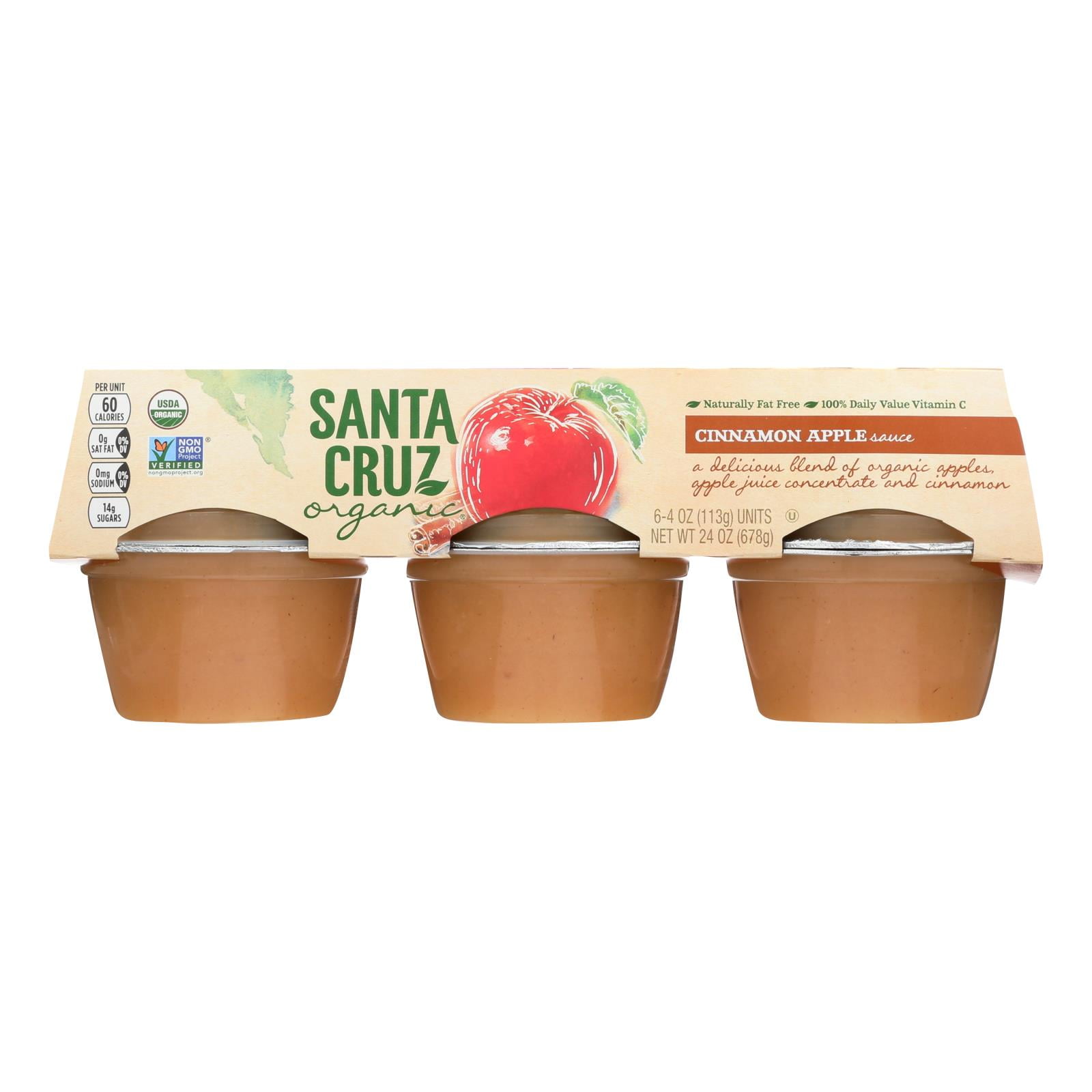 Santa Cruz Organic Apple Sauce Cinnamon Case Of 12 4 Oz Walmart Com Walmart Com