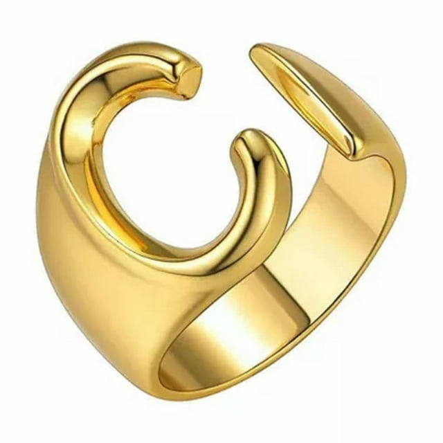 CUITING Fashion Adjustable Initial Alphabet Letter A-Z Ring Finger Rings Women Jewellery-Silver C