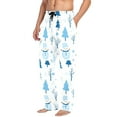 thumbnail image 2 of FORMRS Mens Pajama Pants with Pockets Sleepwear Lounge Bottoms Sizes S-2XL, Blue Simple Cartoon Snowmen, 2 of 7