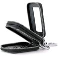 thumbnail image 1 of Estuche para llaves de coche de cuero de doble capa, estuche para llavero (negro), 1 of 4
