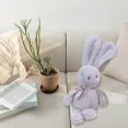 thumbnail image 5 of Lavender Easter Bunny Plush - Purple Fluffy Rabbit Stuffed Animal With Satin Bow For Easter & Birthday Gifts(Gray-9.8In)#4609, 5 of 6
