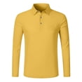 thumbnail image 6 of GUZOM Mens Linen Henley Shirt Long Sleeve Casual Regular Fit with Pocket Breathable Lightweight Button Tee Summer Tops Yellow,Size 3XL, 6 of 6
