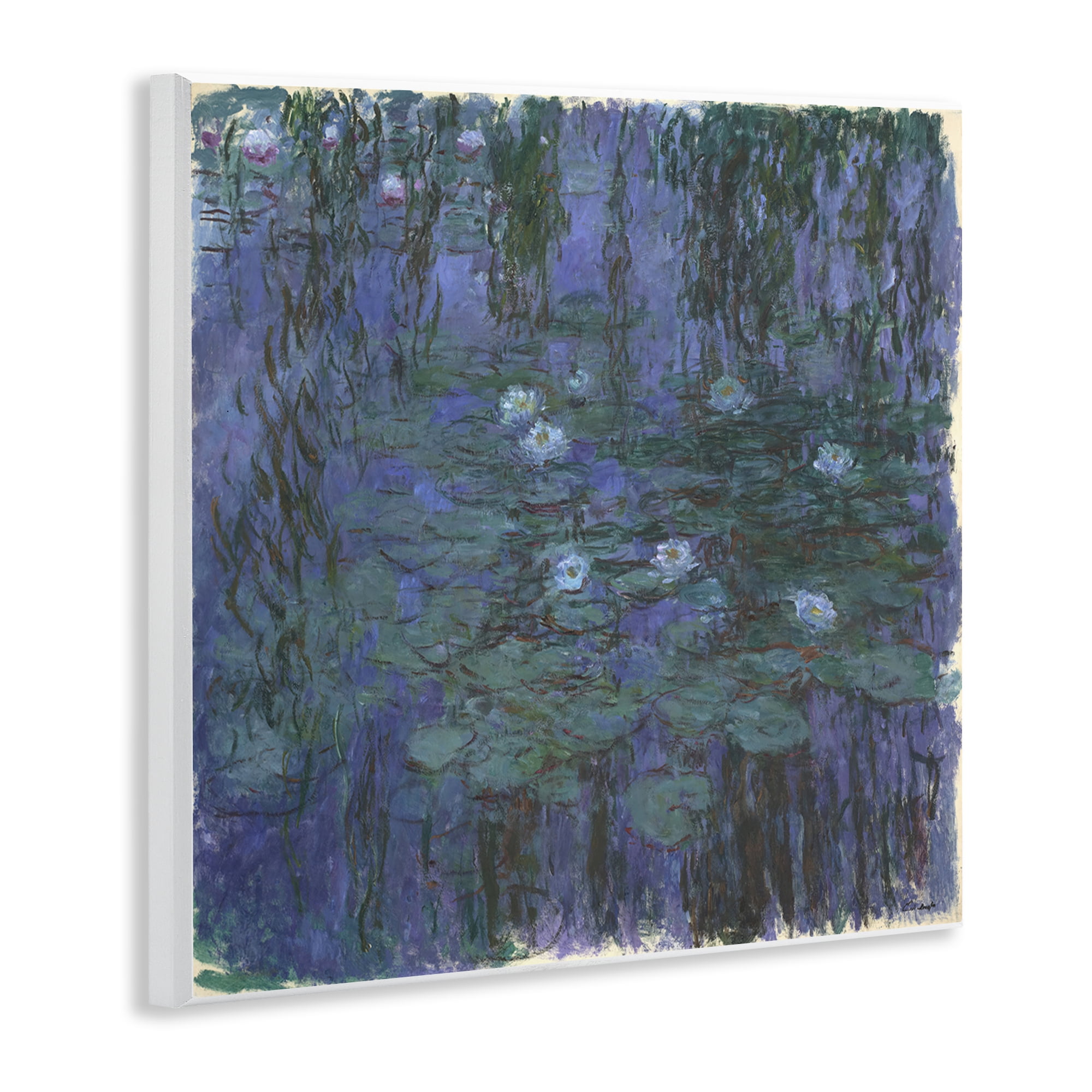 Stupell Industries Classic Monet Blue Water Lilies Landscape & Nature Painting Unframed Art Print Wall Art, 12 x 12