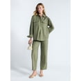 thumbnail image 2 of Free Assembly Women's and Women's Plus Embellished Cotton Utility Shirt with Long Sleeves, Sizes XS-4X, 2 of 5