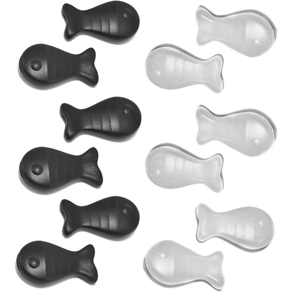 Fish Shape Silicone Eyeglass Ear Grips - 6 Pairs Anti-Slip Retainer Hooks for Glasses