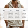 thumbnail image 3 of Men's Sleeveless V Neck Hoodie Casual Cotton Linen Solid Color Hooded Pullover Lightweight Workout Streetwear, 3 of 6