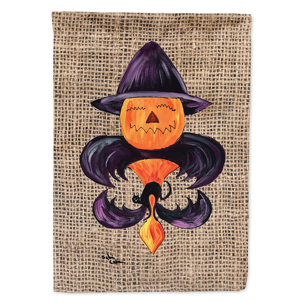 Halloween Pumpkin Bat Fleur de lis Garden Flag - Walmart.com - Walmart.com