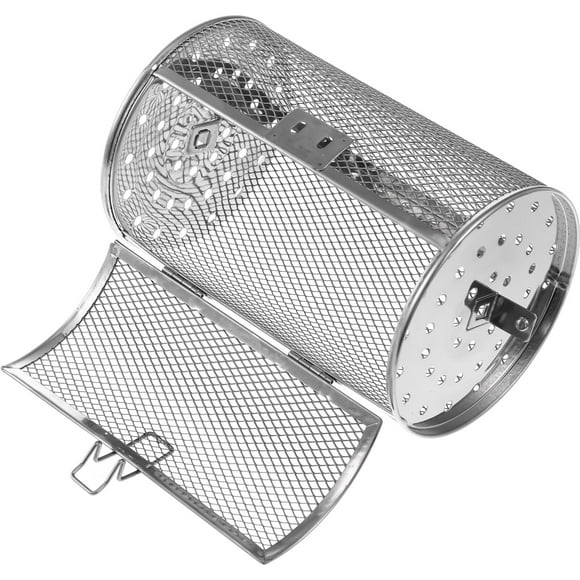Angoily Air Fryer Rotisserie Basket: Oven Mesh Basket Rotating Grilled Cage Drum Basket Kitchen Rolling Grill Basket Roast Basket Baking Cage for Barbecue Camping Outdoor Supplies, Rotating Basket