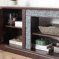 thumbnail image 6 of Resenkos 70-Inch Modern TV Stand, 2-Door Faux Stone Media Console & Entertainment Center for Living Room, Cherry, 6 of 16