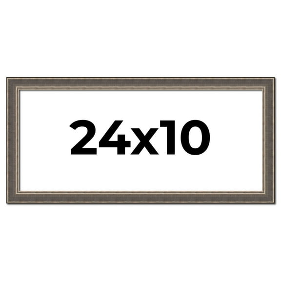 24x10 Frame Silver Real Wood Picture Frame Width 1.25 Inches | Interior Frame Depth 0.5 Inches |