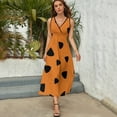 thumbnail image 3 of Flintstones Texture Womens Night Club Maxi Dress V Neck Sleeveless Bohemia Long Dresses, 3 of 9