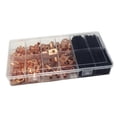 thumbnail image 2 of pitrice 260 Pcs Anneaux en Cuivre Isolation Connecteur de Fil Résistant à l'Usure Ensemble de Bornes à Ressort Coussinets de Câble Assortiment de Tubes Rétractables, 2 of 7