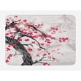 thumbnail image 1 of Cherry Blossom Bath Mat, Twisted Trunk of Cherry Tree with Blooms in Foggy Sky, Plush Bathroom Decor Mat with Non Slip Backing, 29.5" X 17.5", Charcoal Grey Dark Coral, by Ambesonne, 1 of 2
