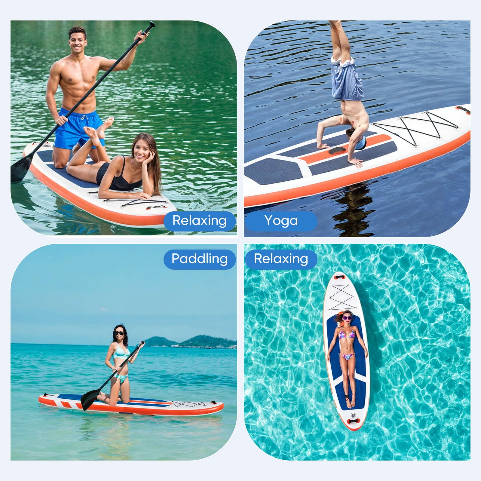 Gianna Inflatable Stand Up Paddle Board with Premium SUP Paddleboard Accessories,2-in-1 Paddle for Adults,Orange