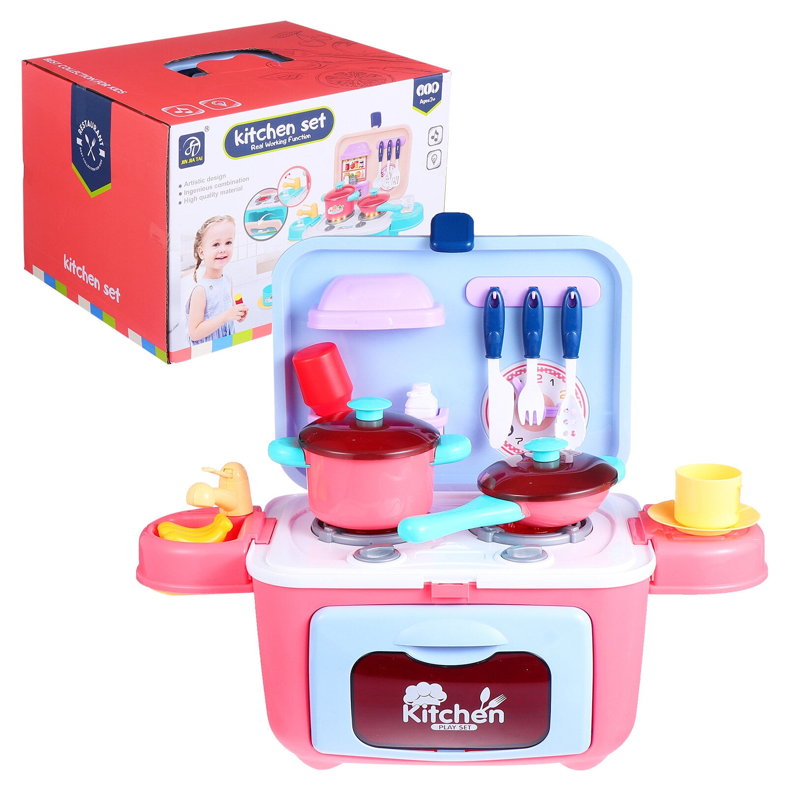 Little kitchen toy 1 Set Little Kitchen Toy with Realistic Lights and