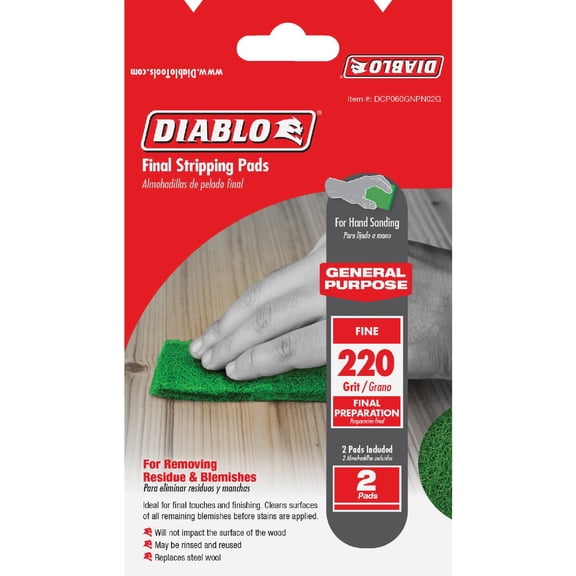 Freud Diablo Stripping Pad, Fleece, Medium, 2-Pk.