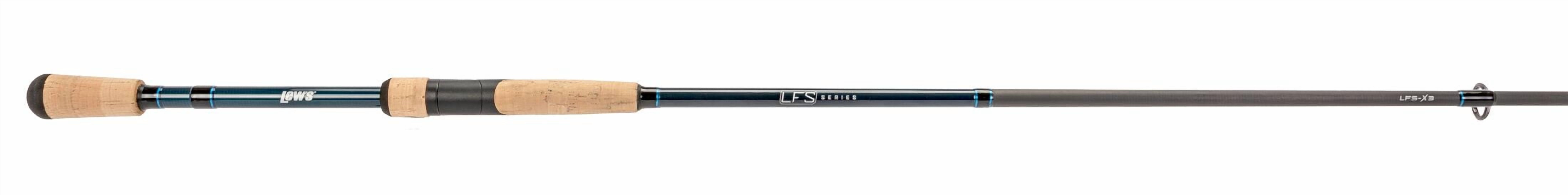 Lew’s LFS Spinning Fishing Rod, 6-Foot 10-Inch, 1-Piece Rod with Medium Power and Extra-Fast Action, LFS-X3 Blank, Cork Split-Grip, Fuji Concept O Guides, Comfort Plus Reel Seat, Blue/Black