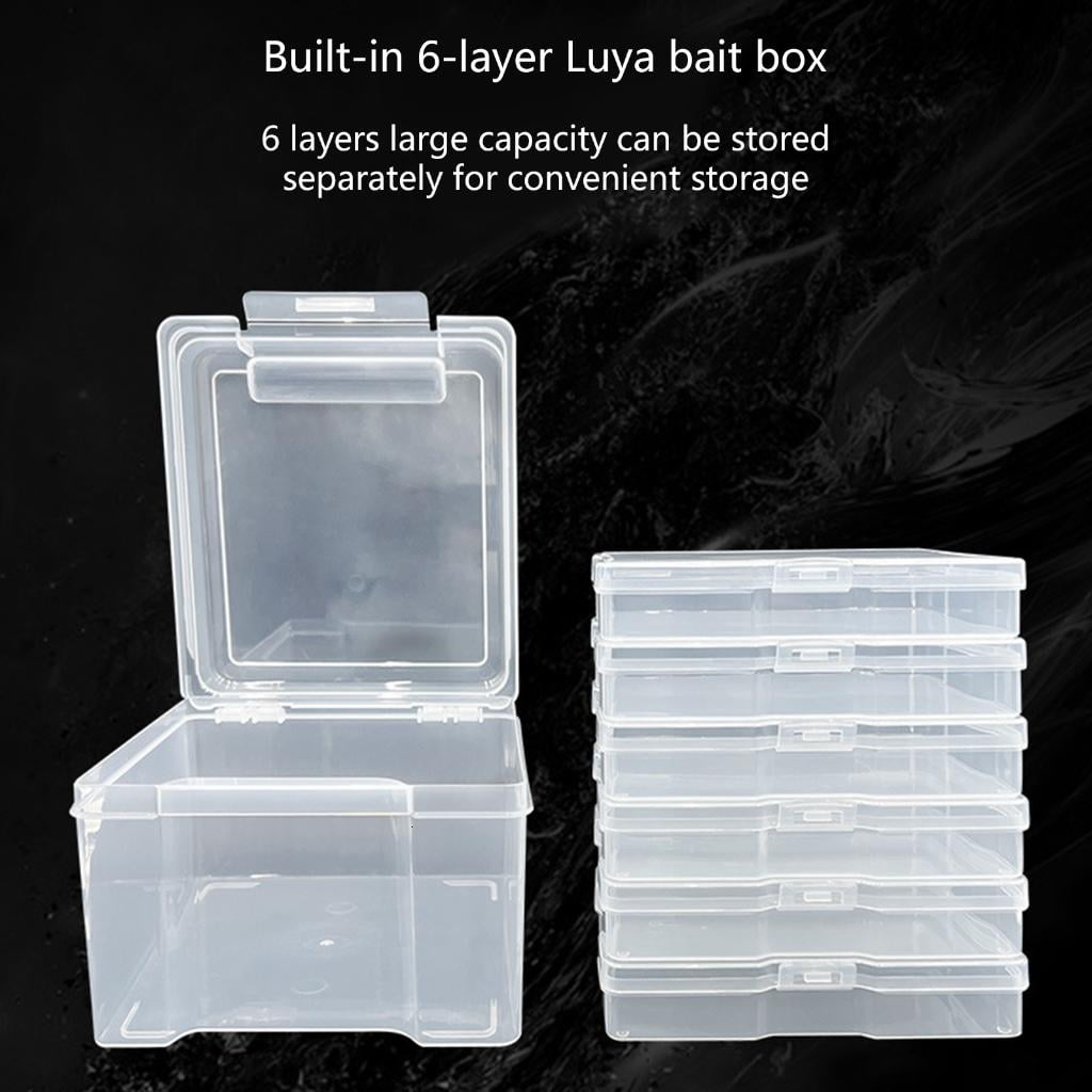 CEORPER 6 Layer Clear Fishing Lure Box Waterproofs Fishing Tool Box Baits Case Organizers Plastic Fishing Tackle Storage Box