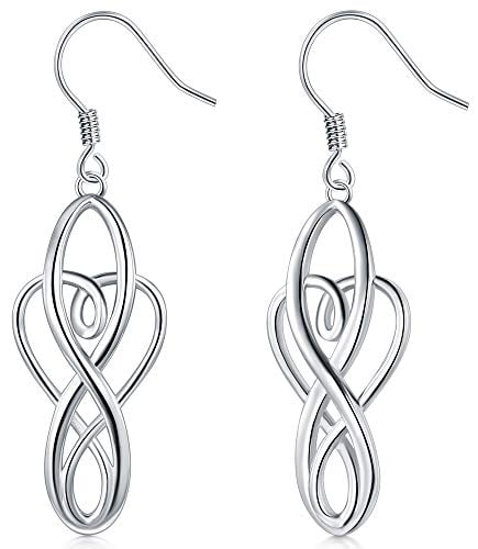 925 Sterling Silver Hooks Vintage Silver Alloy Trinity Celtic Knot Earrings NEW 