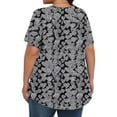 thumbnail image 6 of YABCSAZ Plus Size Tops for Women Short Sleeve T Shirts Crewneck Floral Trendy Tops Summer Casual Blouse Loose Fit Soft Comfy Tee Shirts Women's Oversize Tops Size L-5XL, 6 of 8
