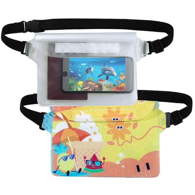 Paquete de 2 bolsas impermeables para pantalla táctil, bolsa seca con correa ajustable, mantiene secos el teléfono móvil y objetos de valor, accesorios de playa