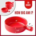 thumbnail image 4 of Bols à Soupe 20 Onces Ensemble de 4 Bols en Porcelaine Mat avec Poignée Bol à Soupe à l'Oignon Français, 4 of 8