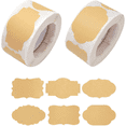 thumbnail image 1 of Self Adhesive Jar Labels, Brown Kraft Paper for Personalized Packaging, 6 Different Shapes, Suitable for Stores, Schools, Kitchens, and Special Events, 1 of 5
