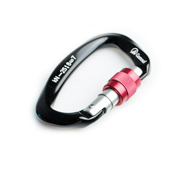 Mosquetón de Seguridad Eigraketly Hebilla Protectora Simple Escalada Negro+Rojo OD019570-01