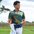 thumbnail image 3 of Balery Surfing Turtle Camisa Polo de Hombre con Estampado, de Manga Corta y Tejido Medio, Camisa Tipo Golf Polo-XX-Large, 3 of 6