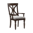 thumbnail image 2 of Lexicon Traditional Wood Dining Room Arm Chair in Driftwood Charcoal (Set of 2), 2 of 6