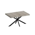 thumbnail image 2 of 55" Rectangular Dining Table, Modern Retro Expandable Kitchen Table with Black Center Plate and Metal Base, Wood Control Desk for Living Room, Dining Room, Kitchen, Grey, 2 of 9