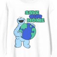 thumbnail image 2 of Sesame Street Cookie Monster Save Our Home Crew Neck Long Sleeve White Adult Sweatshirt-Large, 2 of 3
