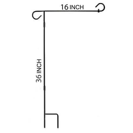 Miniature Flag Pole G128 - Garden Flag Stand Flagpole, Black Wrought Iron Small Flag Stand for Yard Garden Flag Pole Flag Holder with 2 Clips for 3 Sections - 35.98
