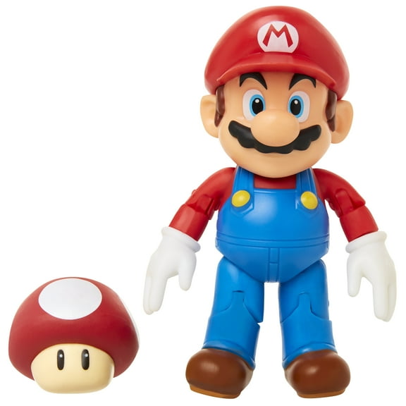 World of Nintendo 4" Figures - Super Mario w/ Red Mushroom