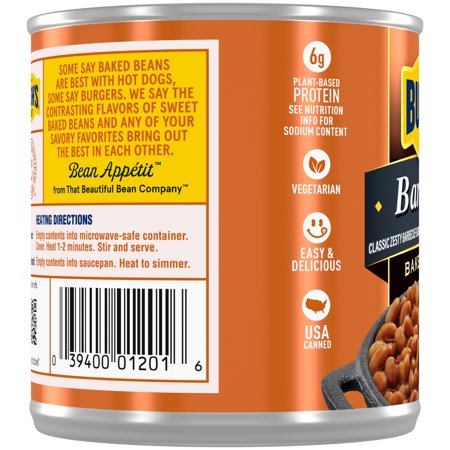 BUSH’S BARBECUE BAKED BEANS, PLANT-BASED PROTEIN, CANNED BBQ BEANS, 16 OZ
