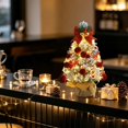 thumbnail image 6 of 2026 Christmas Home Party Decoration Flocked Wintery Mini Tabletop Christmas Tree Before Lit Small Xmas Tree With Velvet Balls Ornaments Desktop Christmas Decor Christmas Celebration Party, 6 of 6